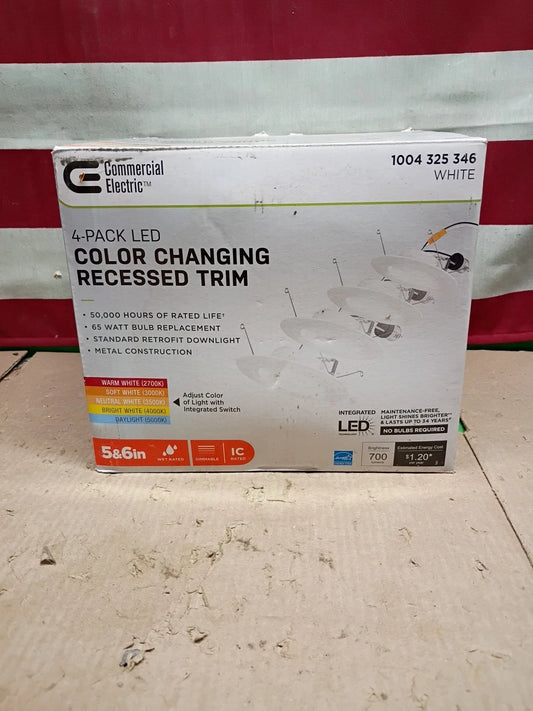 5/6 in CEC T20 LED Recessed Trim Adjustable Color Changing Technology, Open Box,