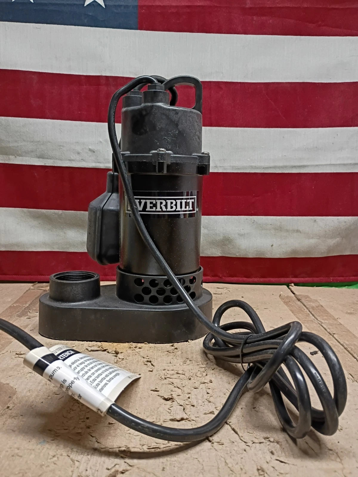 Everbilt 1/3 HP Corrosion Resistant Aluminum Sump Pump w/ Tether Switch OB.