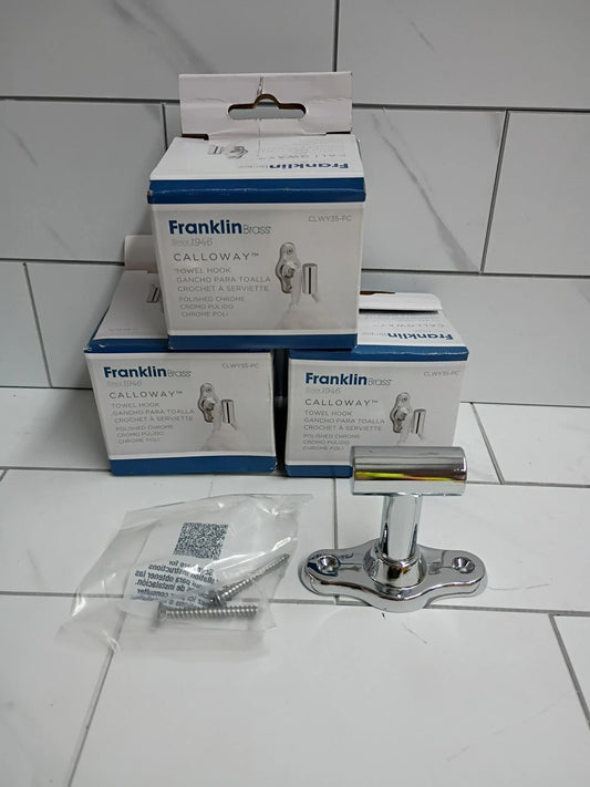 Franklin Brass CLWY35-PC Calloway Single Towel Hook Wall Mount Chrome New OB