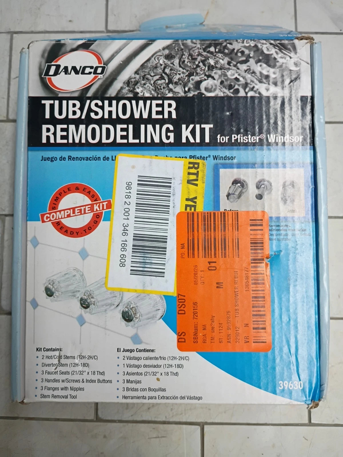 1pk Danco 39630 Tub Shower Rebuild Kit For Pfister. - OPEN BOX Complete Set