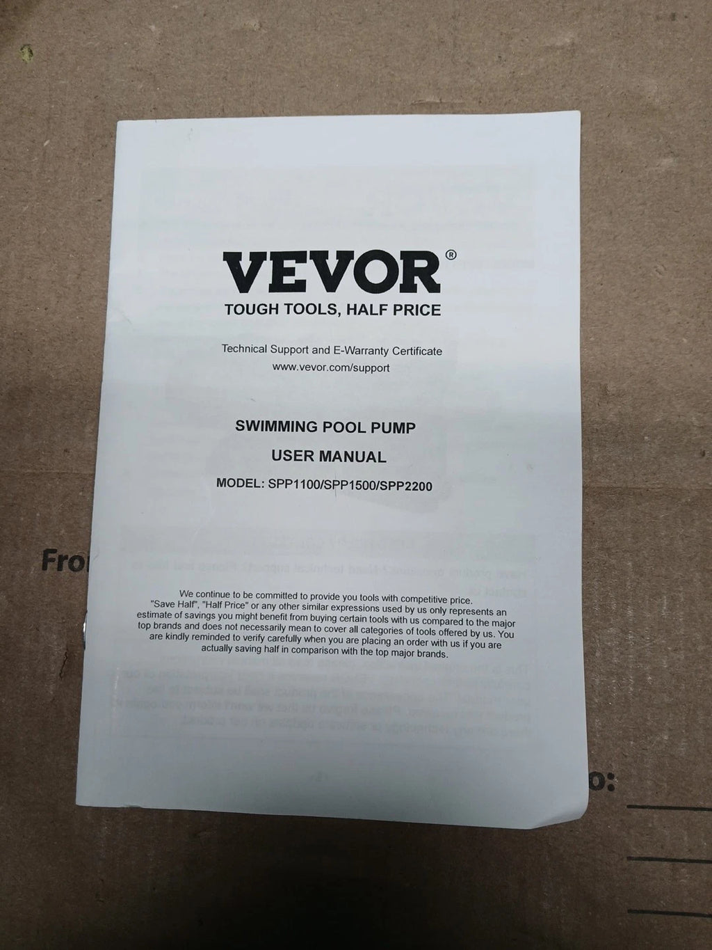 VEVOR Above Ground Pool Pump, 1.5HP, Self Priming Single Speed Swimming Pool...