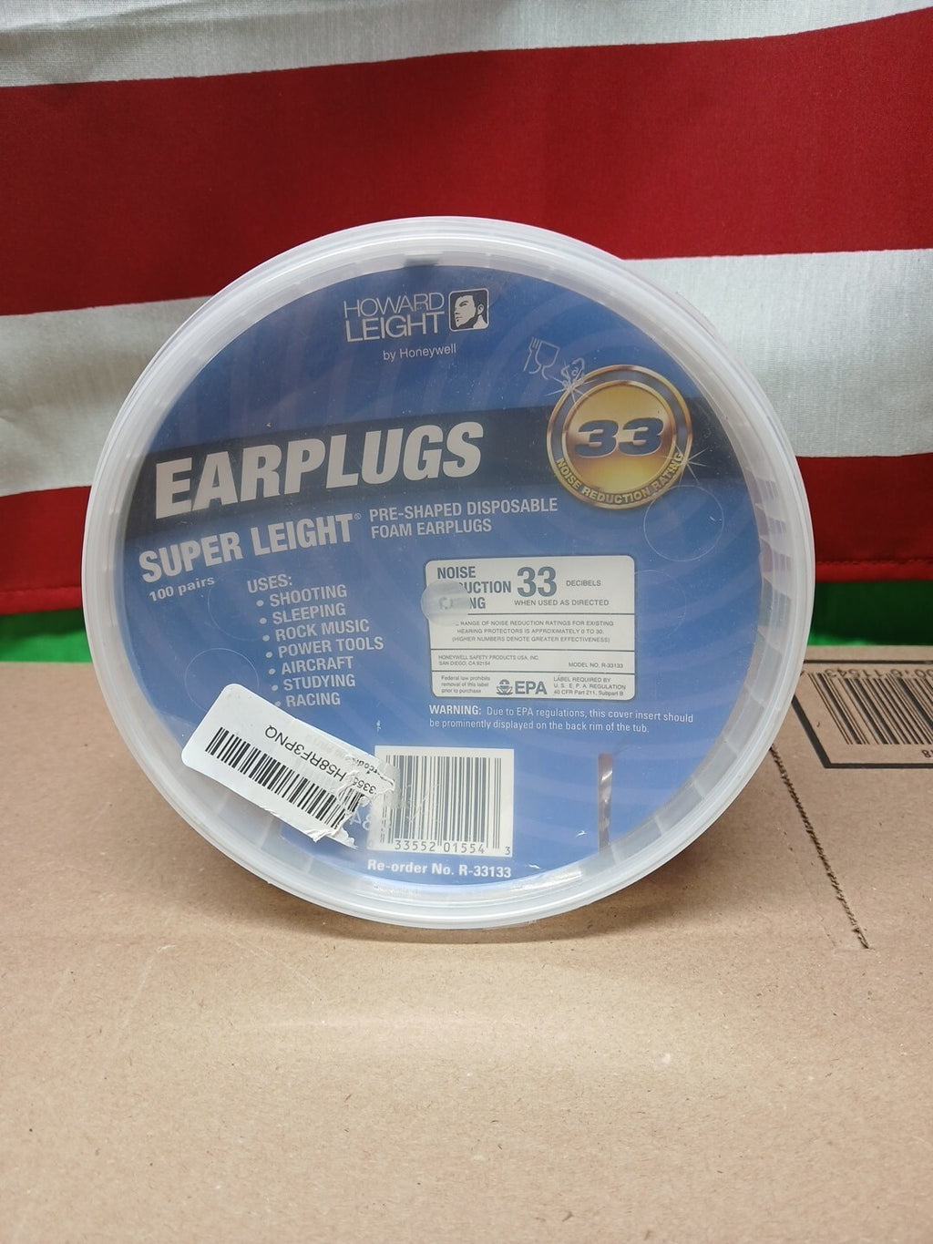 Howard Leight Pre Shaped Single Use Disposable Foam Earplugs 100 Pair R-33133