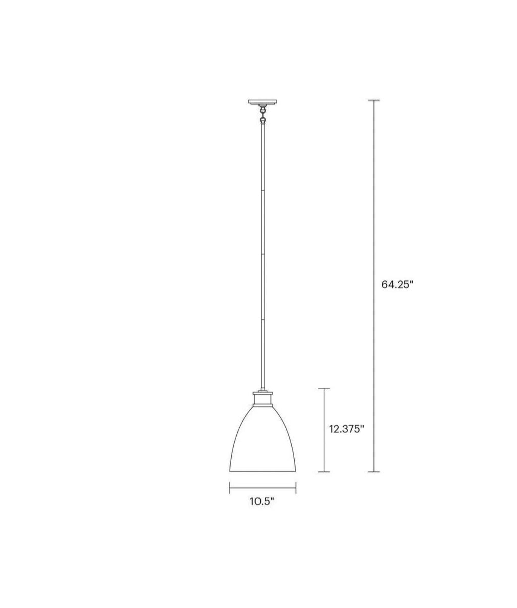 GL - Varus 10.5 in. W 1-Light Matte Black Metal Modern Industrial Pendant
