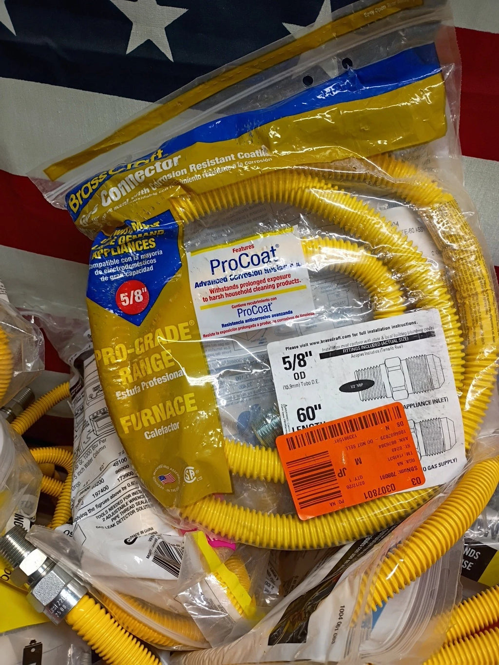 lot of 30 Variety Of Everbilt Gas Connectors 3/8, 1/2, 5/8 etc In OB
