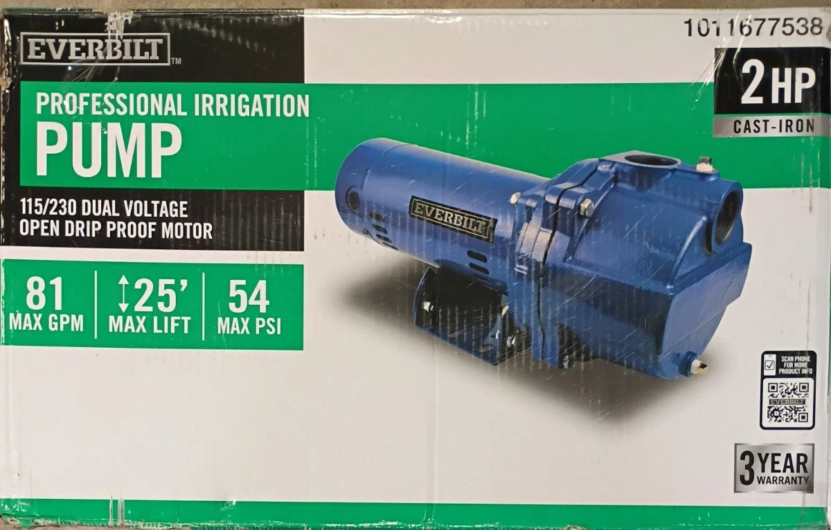 Everbilt Professional Irrigation Pump Cast Iron 2 HP Dual Voltage, HDLS20 PARTS
