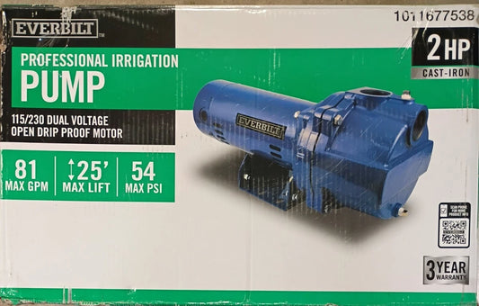 Everbilt Professional Irrigation Pump Cast Iron 2 HP Dual Voltage, HDLS20 PARTS