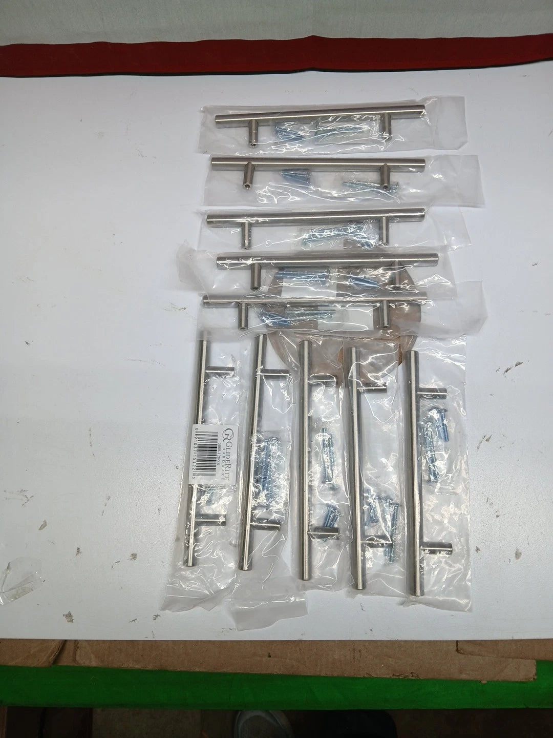 10PK 8INCH NEW GlideRite Cabinet Bar Pull Stainless Steel 5" Cc 5008-128-SS