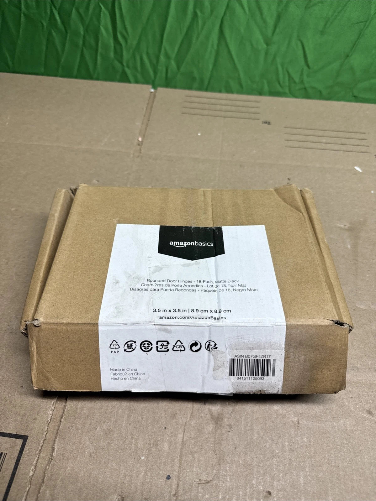 18 Pack Amazon Rounded 5/8 Radius interior, 3.5" x 3.5" Door Hinges, Matte Black