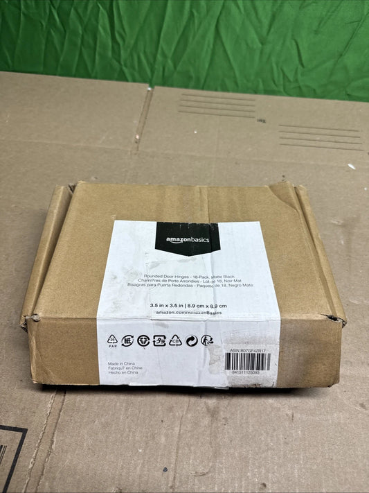 18 Pack Amazon Rounded 5/8 Radius interior, 3.5" x 3.5" Door Hinges, Matte Black
