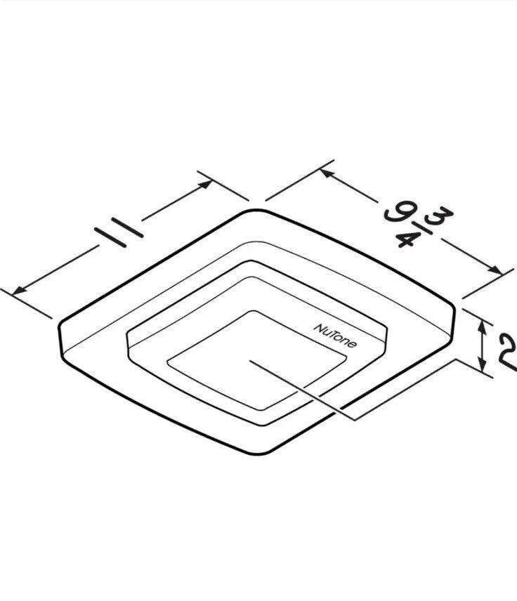 Broan NuTone Bathroom Fan Replacement Cover with Light FG500N in White