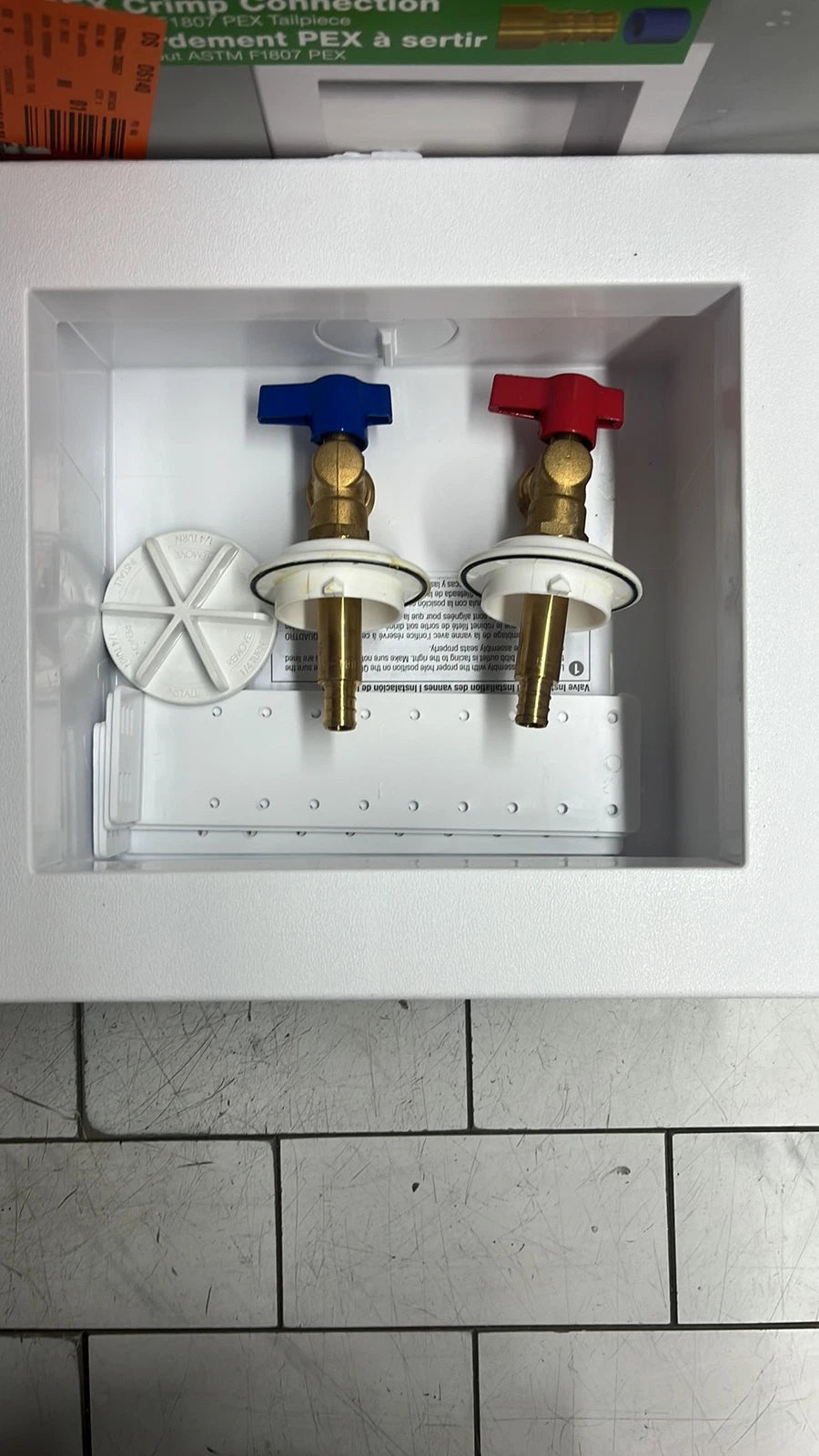 (2 Pack) Oatey Quadtro 38528 Washing Machine Outlet Box With PEX Crimp Valves OB