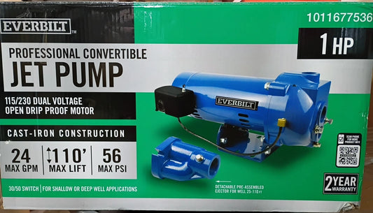 Everbilt 1 HP Professional Convertible Jet Pump. Read Description*PARTS ONLY*