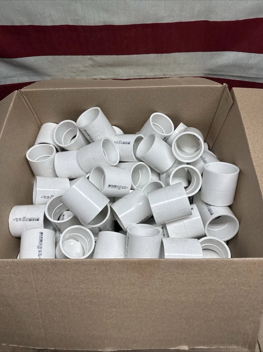 Lot Of 100Charlotte Pipe and Foundry Coupling Pvc White 1-1/2" X 1-1/2"