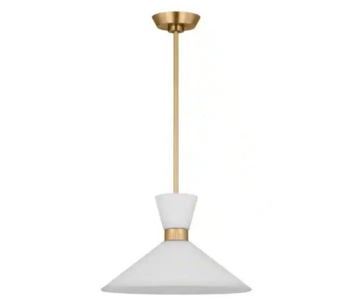Belcarra Medium 15 in. W x 10.125 in. H 1-Light Satin Brass Statement Pendant OB