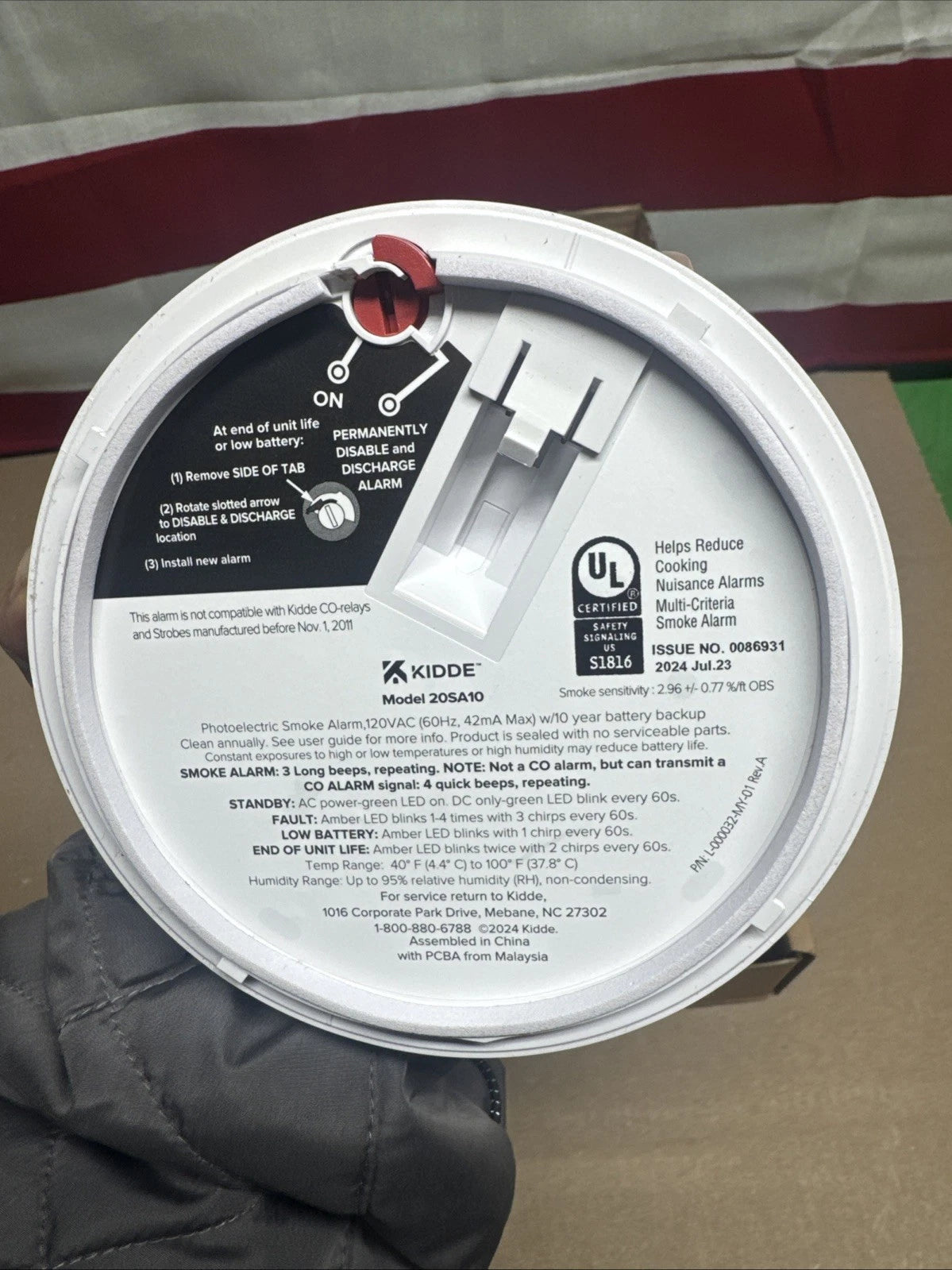 Kidde 20SA10 Hardwired Smoke Detector, 10-Year Battery, Interconnectable