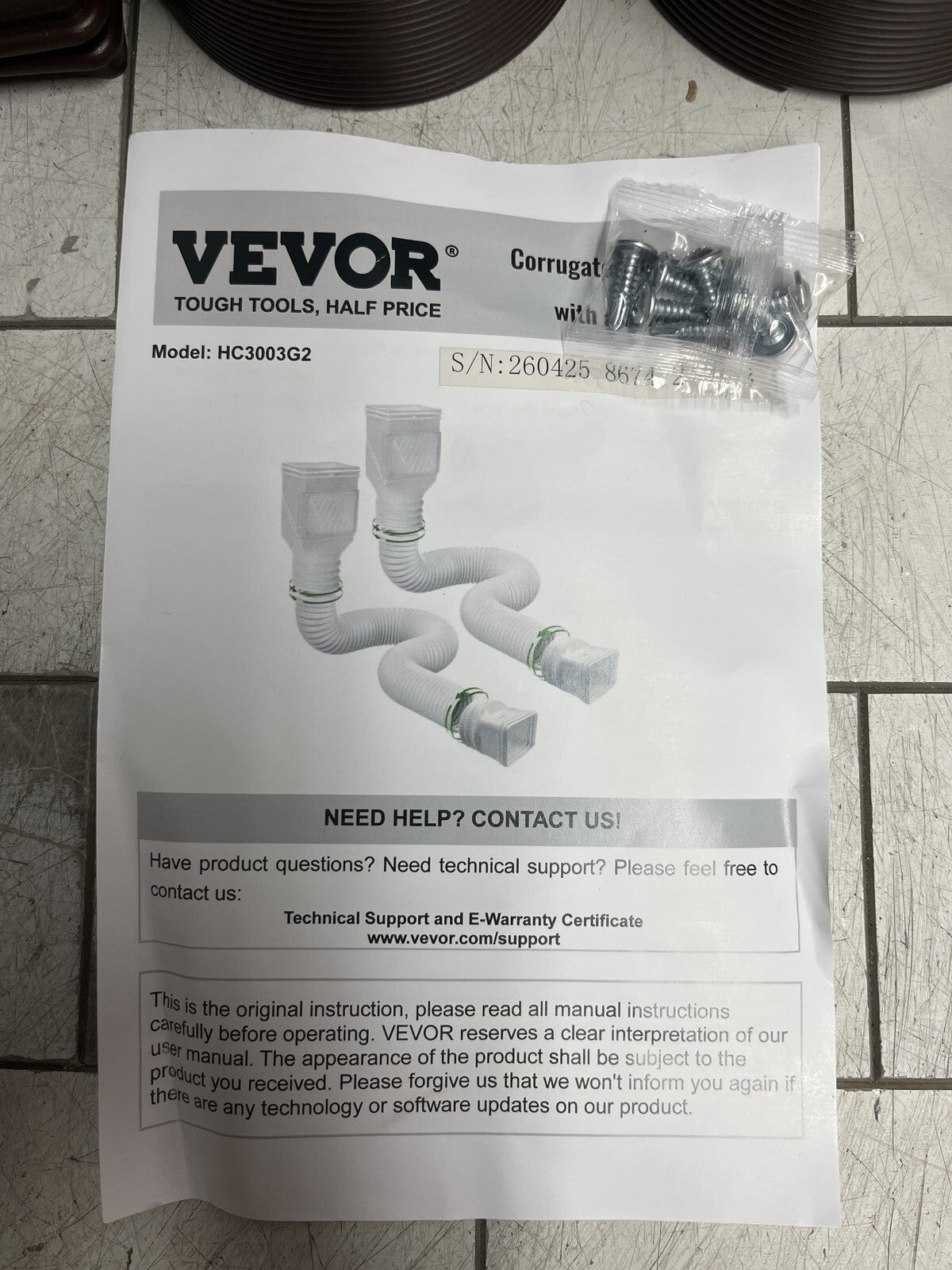 Venvor HC3003G2 2PK Flexible Downspout Extension Gutter Adapter New OB