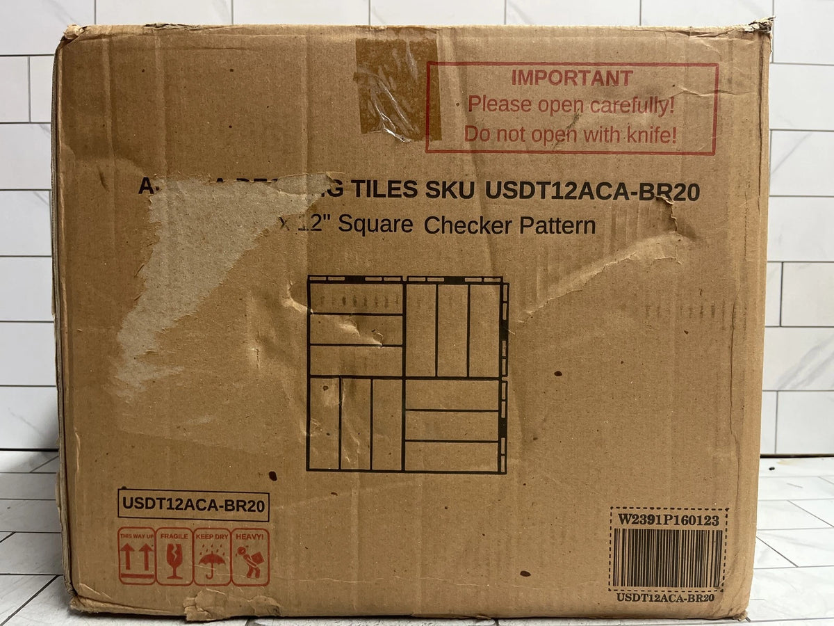 (20PK) Acacia 12 in. x 12 in. Acacia Wood Interlock Deck Tiles Checker Pattern