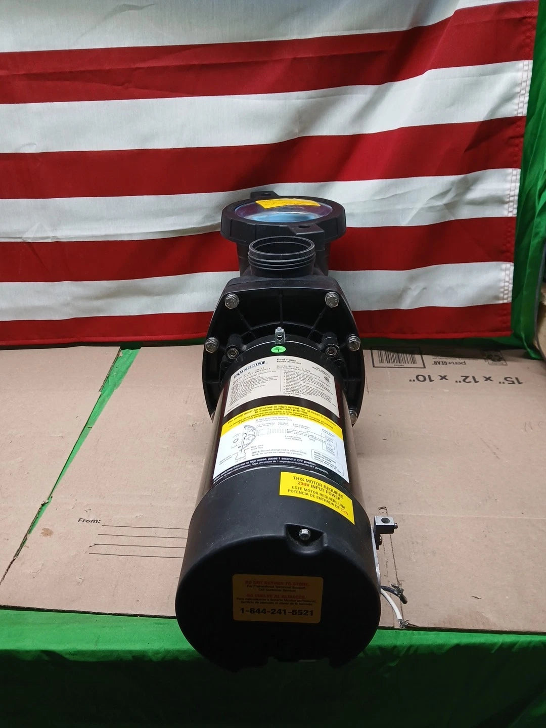 Everbilt Pool Pump Fan-Cooled Motor 1.5 HP 230V Has Unions...