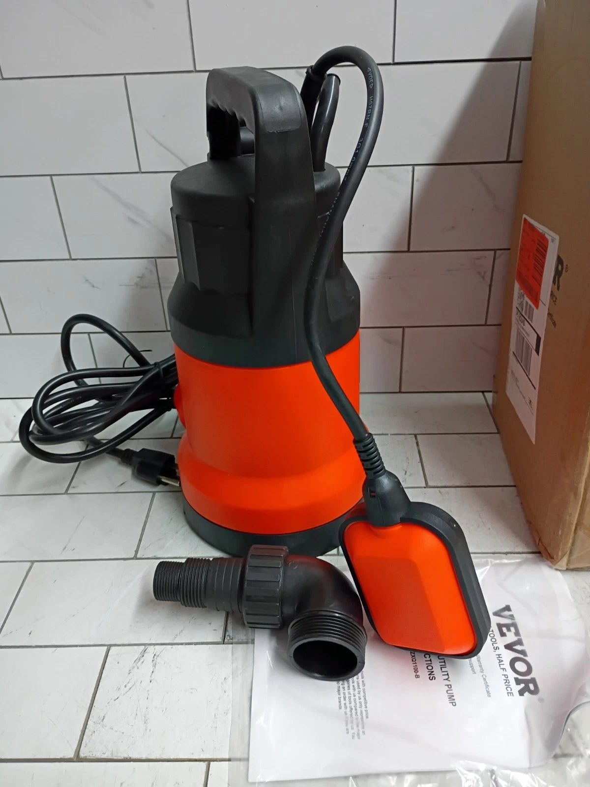VEVOR Submersible Utility Pump Sump Pump 1 HP 4000 GPH 31 ft Pump OPEN BOX