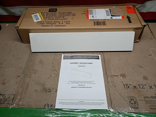 Home Decorators Bathroom Vanity Backsplash 21.25" x 4" x 0.78" Quartz Warm White