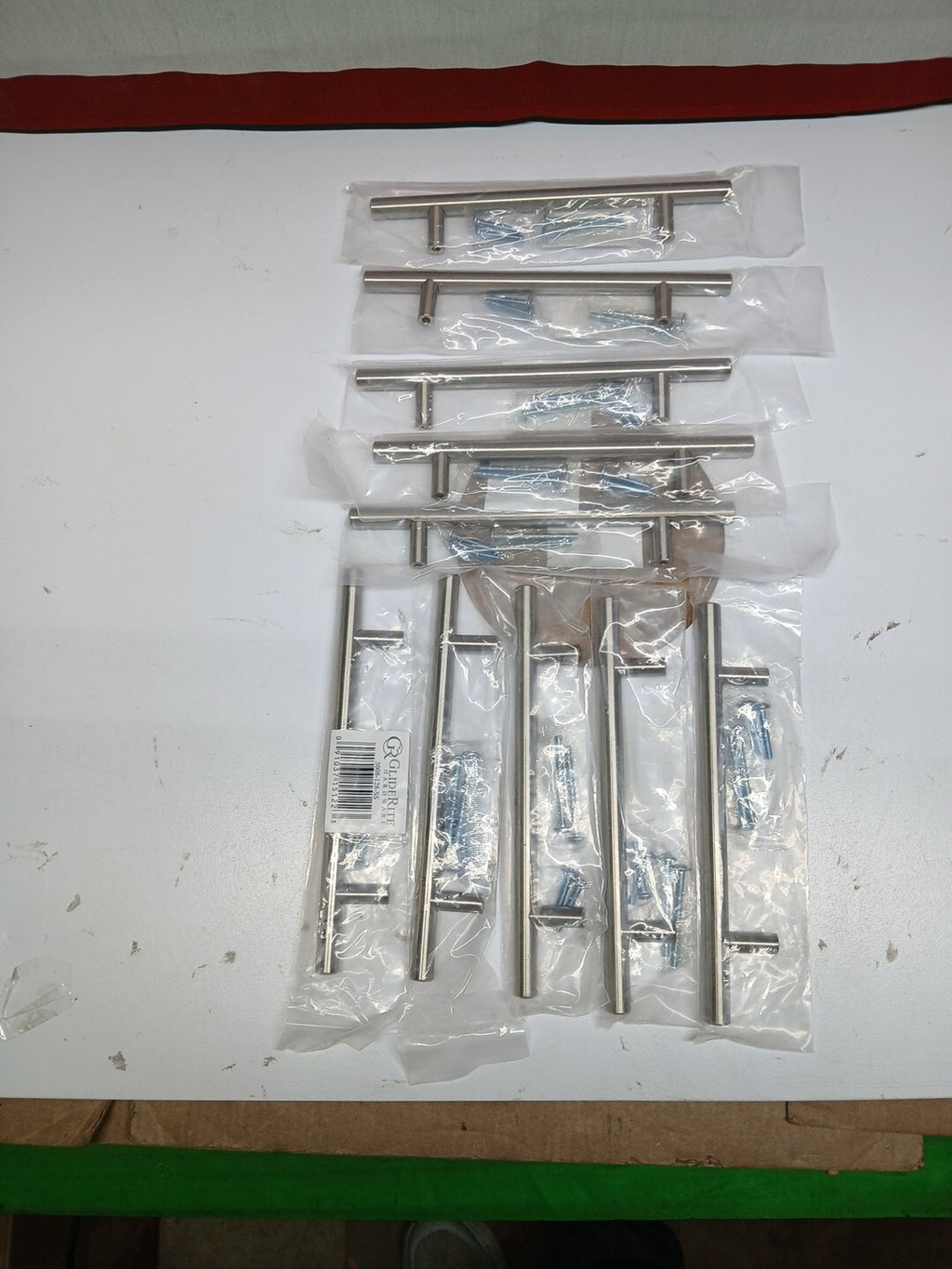 10PK 8INCH NEW GlideRite Cabinet Bar Pull Stainless Steel 5" Cc  5008-128-SS