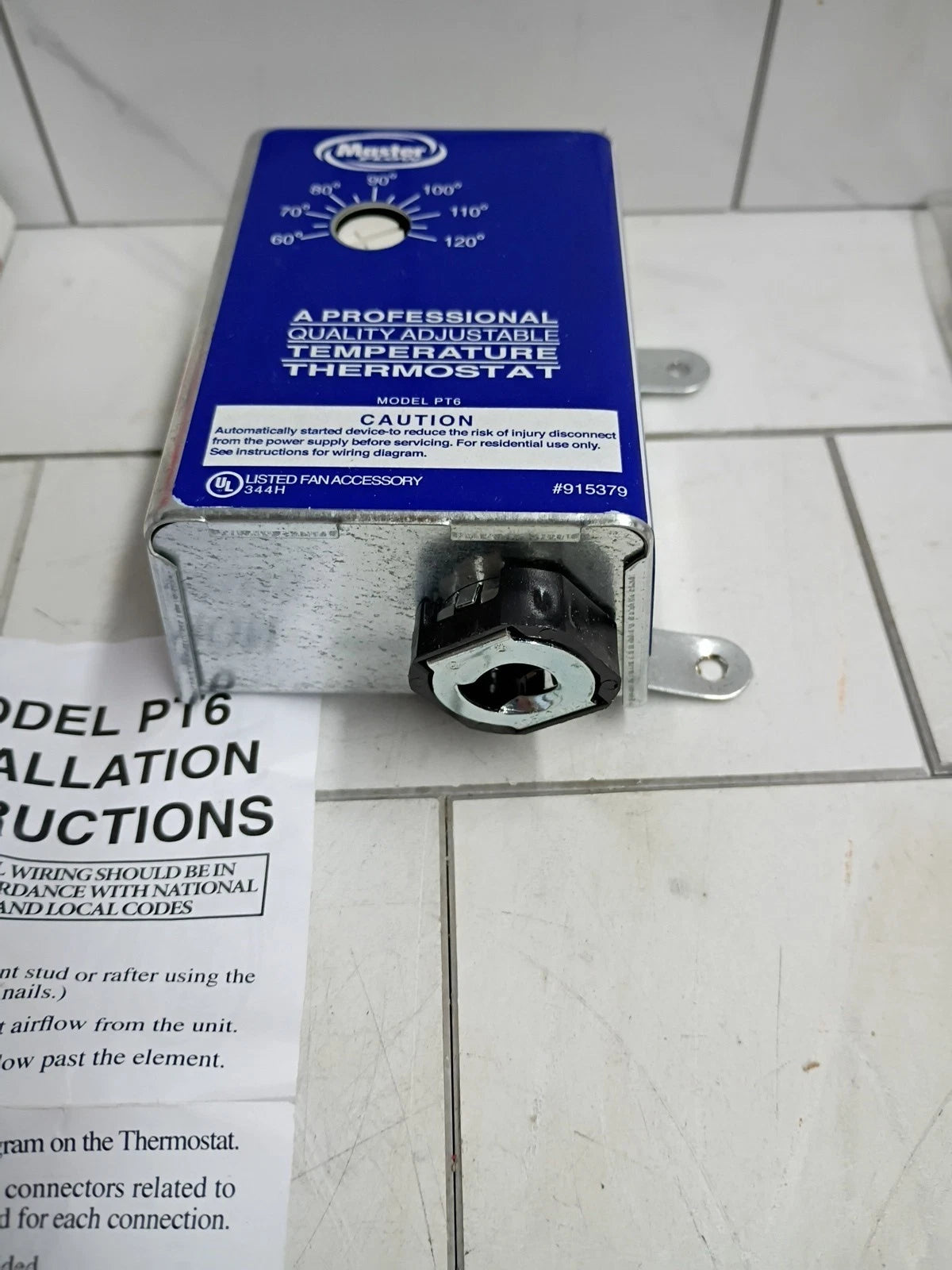 Master Flow PT6 Universal Manually Adjustable Thermostat for Power Vents OB