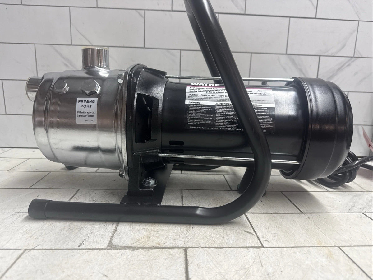 WAYNE PLS100 1 HP Portable Stainless Steel Lawn Irrigation Sprinkler Pump NOB