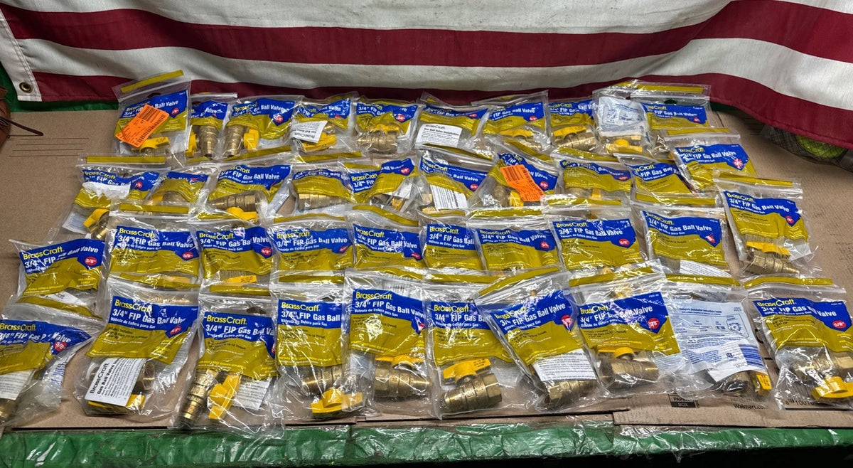 Lot Of 40 BrassCraft PSSC-60 3/4" FIP Gas Ball Valve w/ 58" OD Flare NEW
