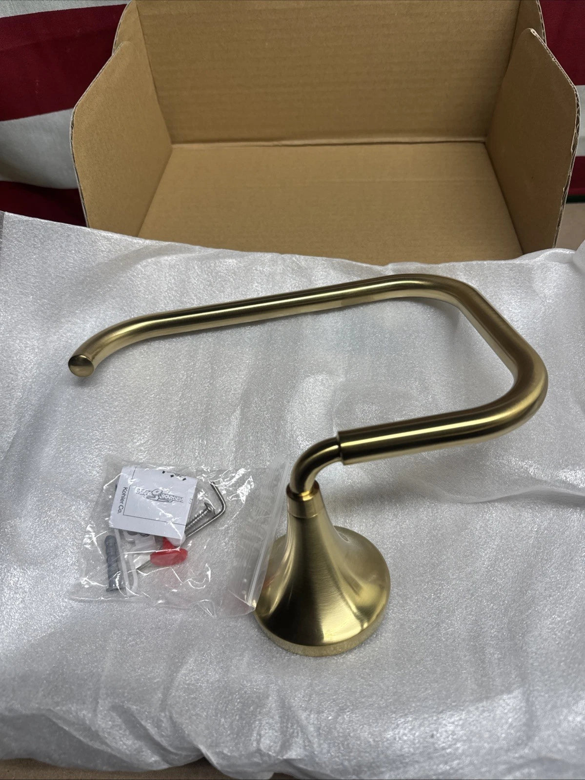 KOHLER Tone Towel Ring in Vibrant Brushed Moderne Brass 27428-2MB