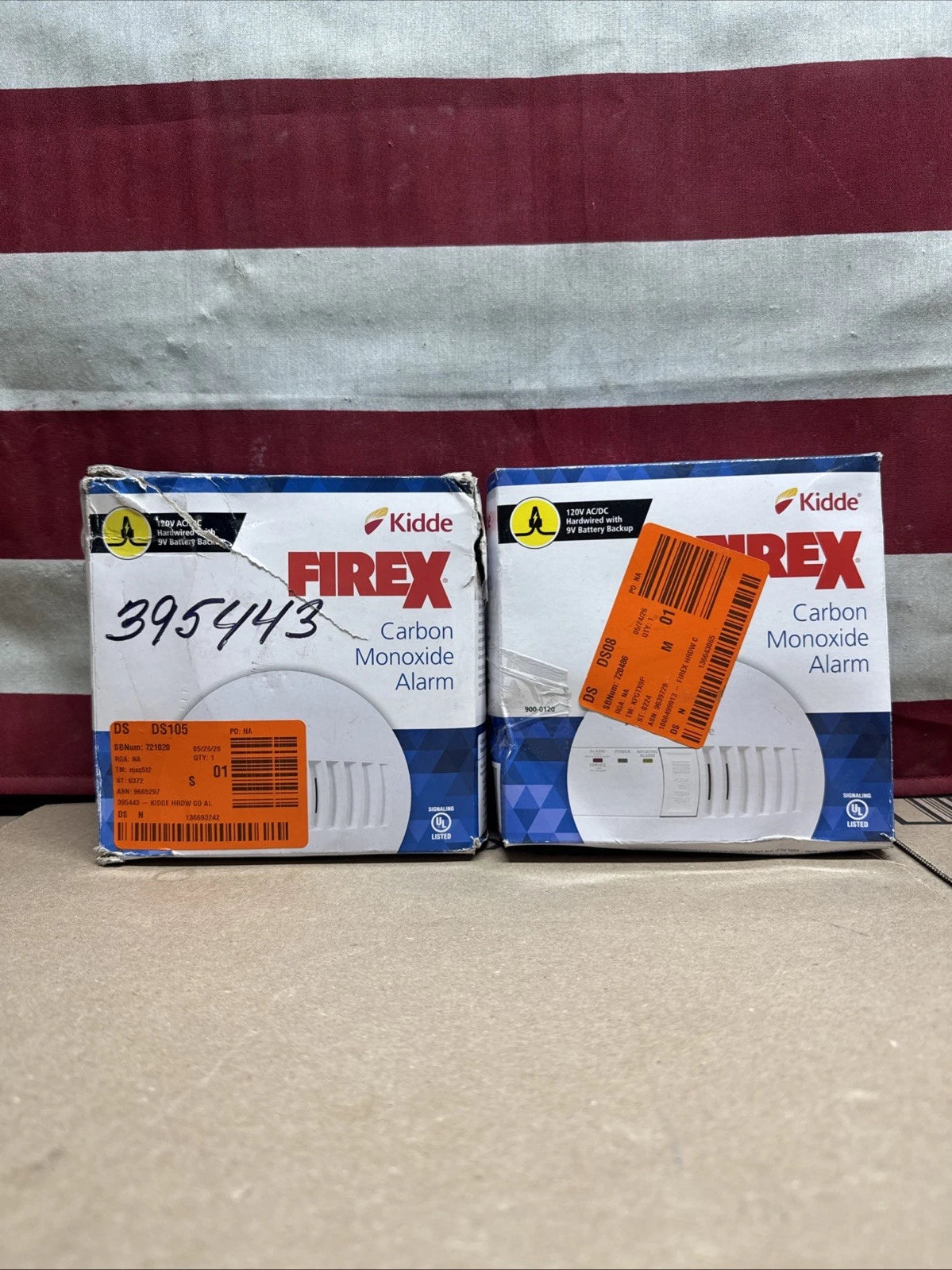 2 Pack Kidde Firex Hardwired Carbon Monoxide Detector w/LED, 9V Backup Battery