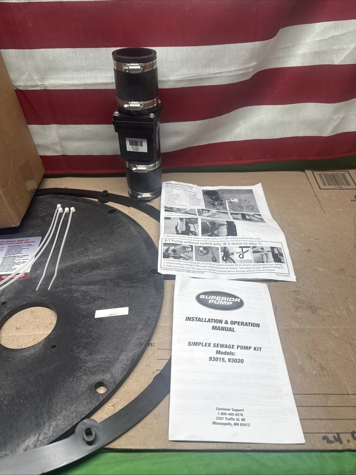 93020U Superior Pump 1/2HP 2"Cast Unassembled Simplex Sewage Sump Pump Kit NIB!