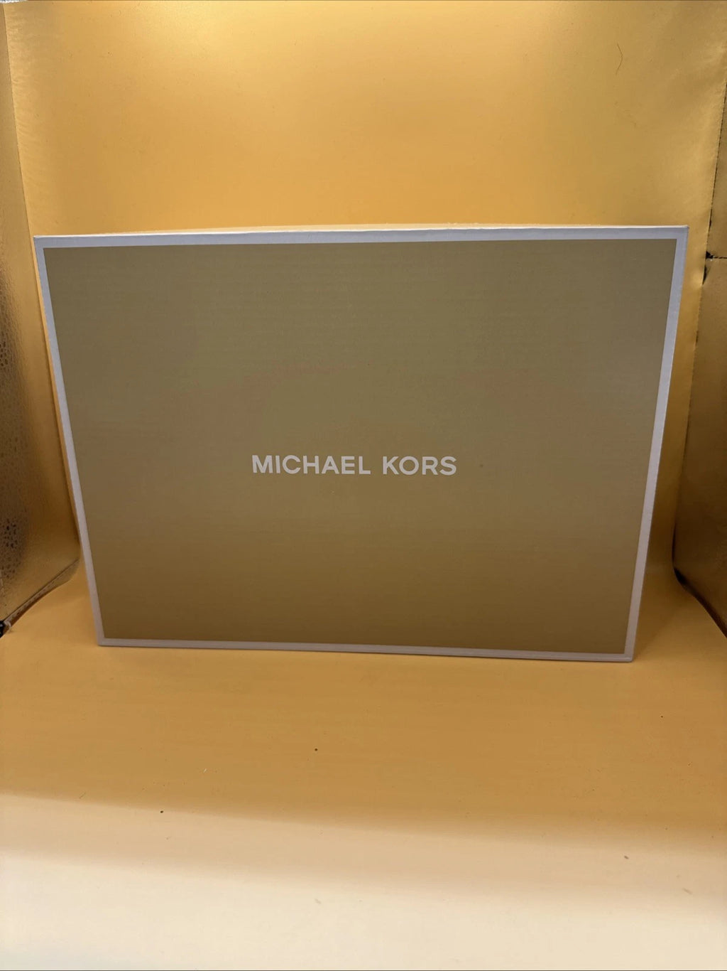 Michael Kors Simone Mid Gold Glitter Strappy Slingback Sandal New w/Box Size 7M