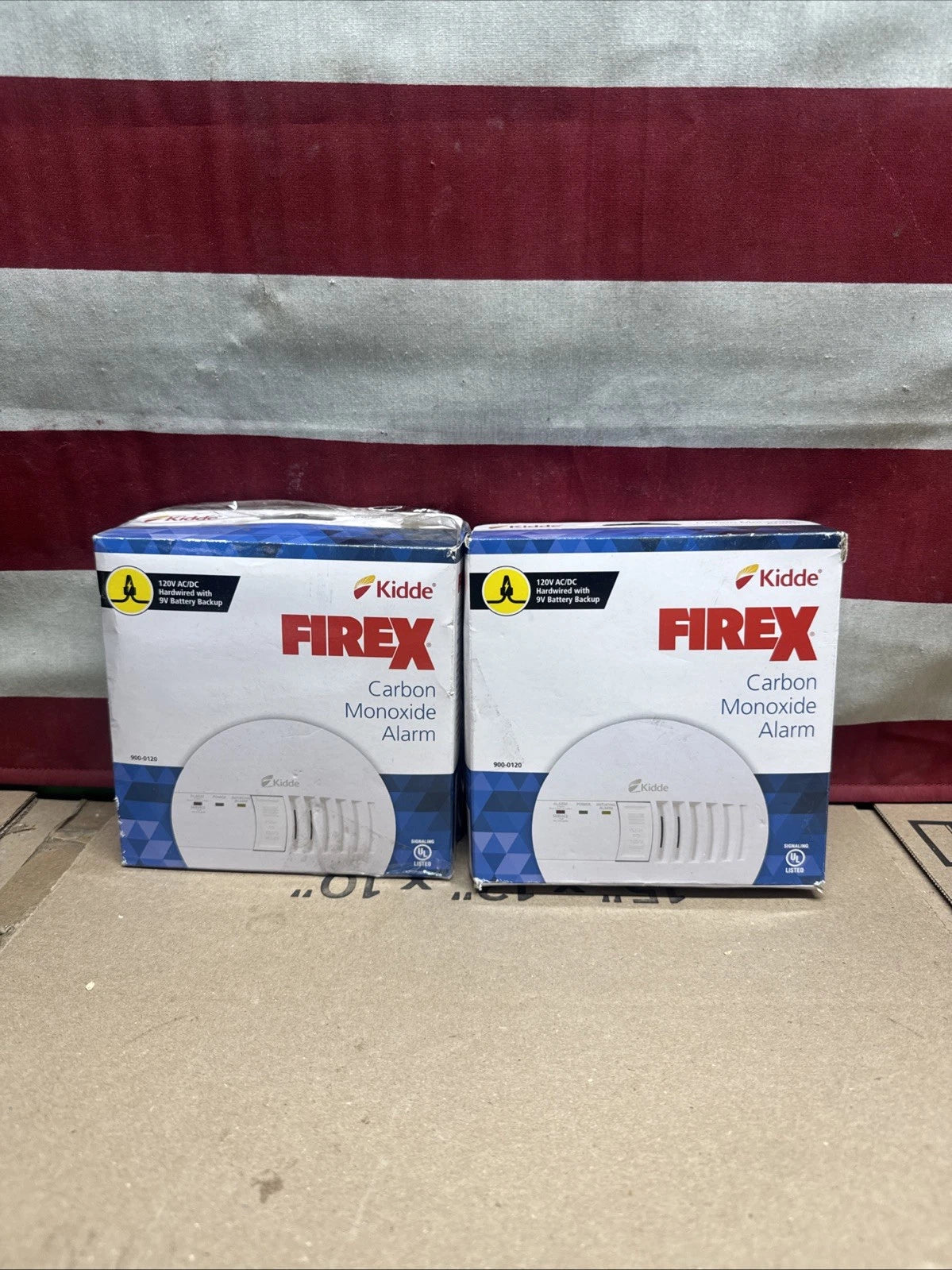 2 Pack Kidde Firex Hardwired Carbon Monoxide Detector w/LED, 9V Backup Battery
