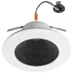 Commercial Electric 6 in. Black Low Glare Integrated LED Recessed Light Trim 670