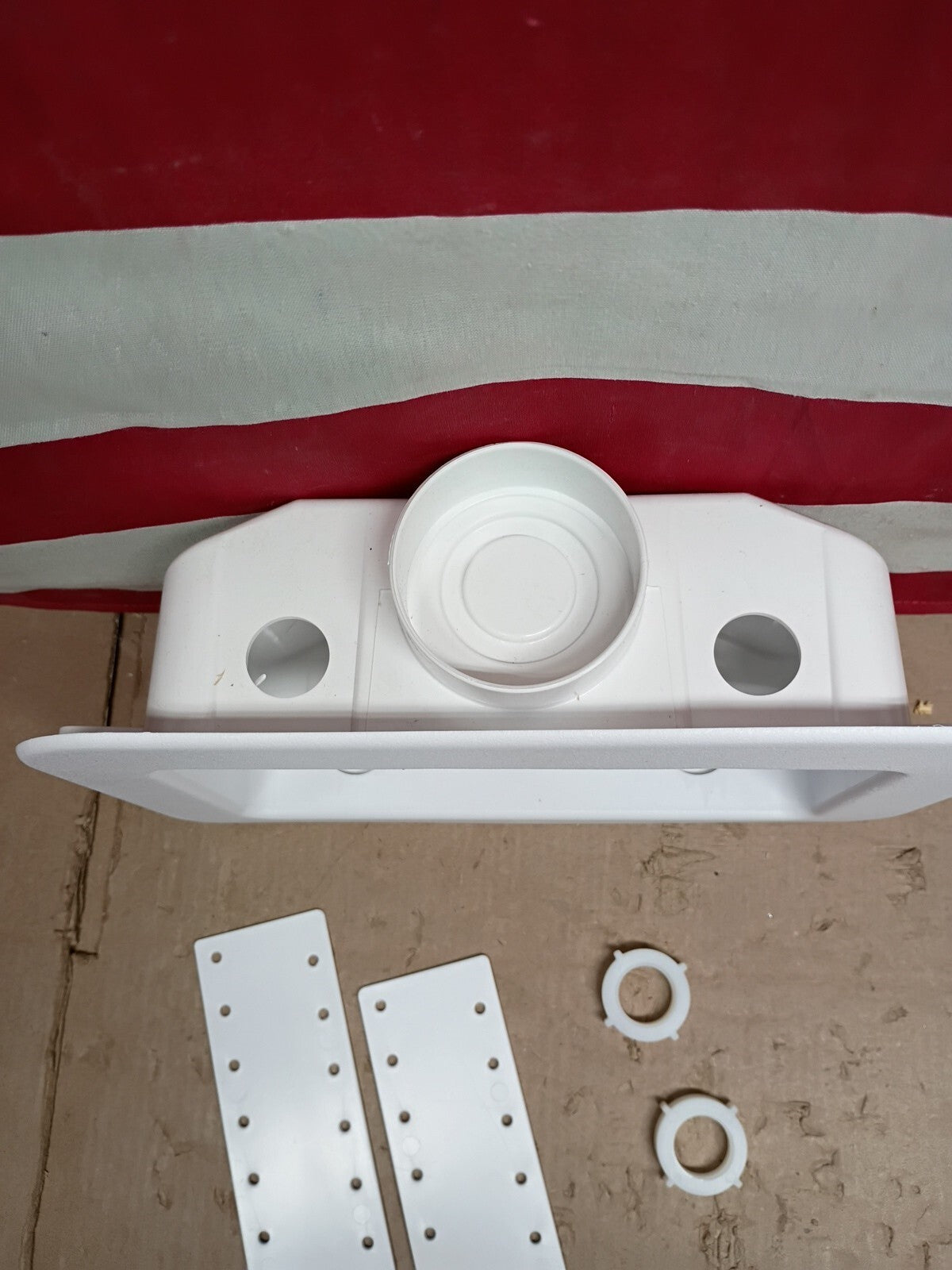 Oatey 38120 Centro Washing Machine Outlet Box Face Plate Brackets Fittings White