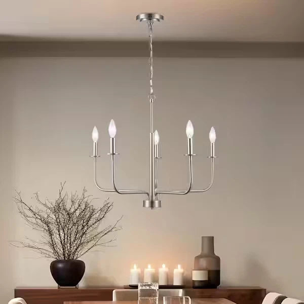 Bel Air Lighting Tennyson 5-Light Brushed Nickel Candle Chandelier