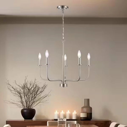 Bel Air Lighting Tennyson 5-Light Brushed Nickel Candle Chandelier