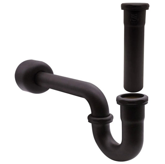 Westbrass CO400-8-12 1-1/2" Brass Bathroom Sink P-Trap with 8" Slip Joint Tube