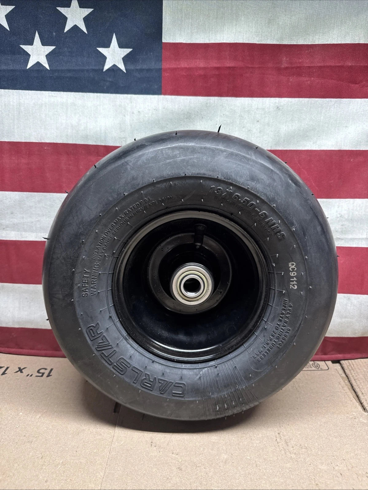 CARLSTAR 13X6.50-6NHS Smooth Tire 13x6.50-6NHS 4-Ply Black W/ Wheel In Black
