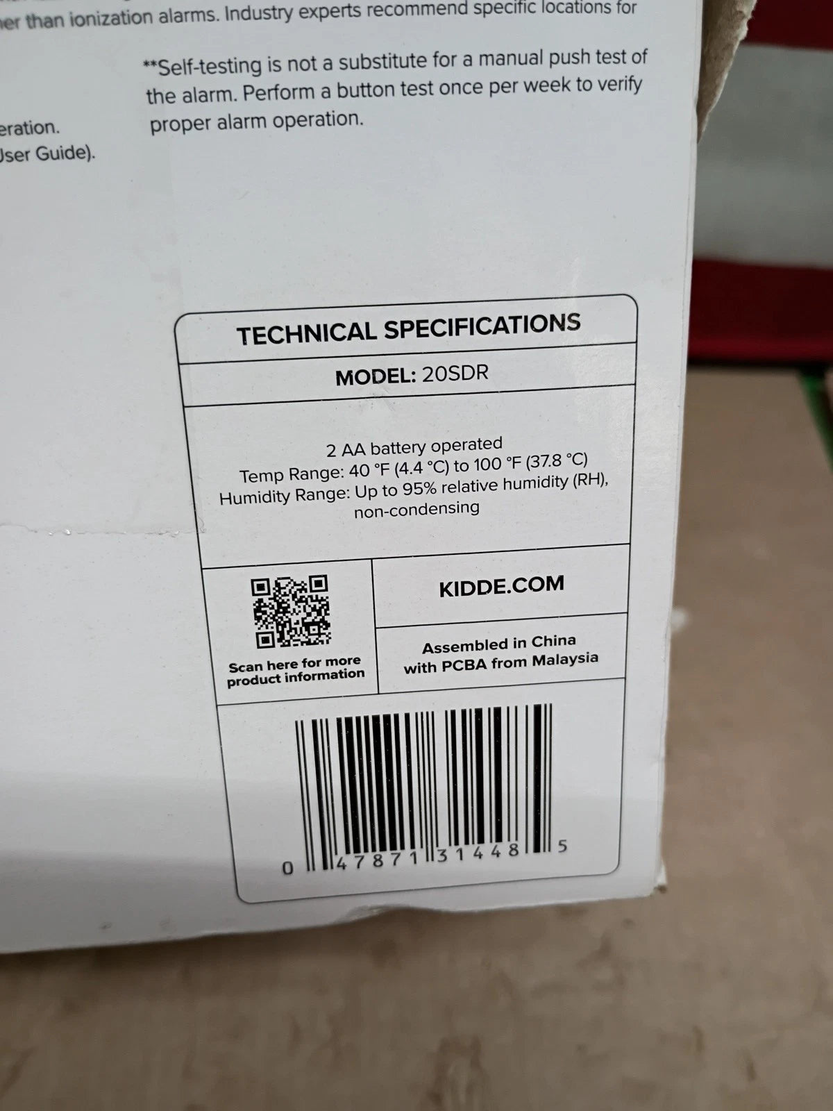 3Pk Kidde 20SDR AA Battery Powered Smoke Detector with Photoelectric Sensor OB