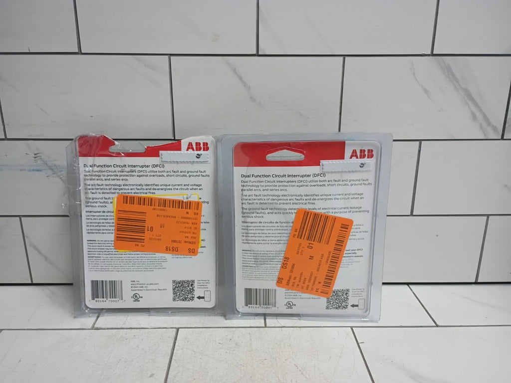 (2 Pack)ABB 15 Amp Dual Function DFCI Circuit Breaker 15A THQL1115DFA (Open box)