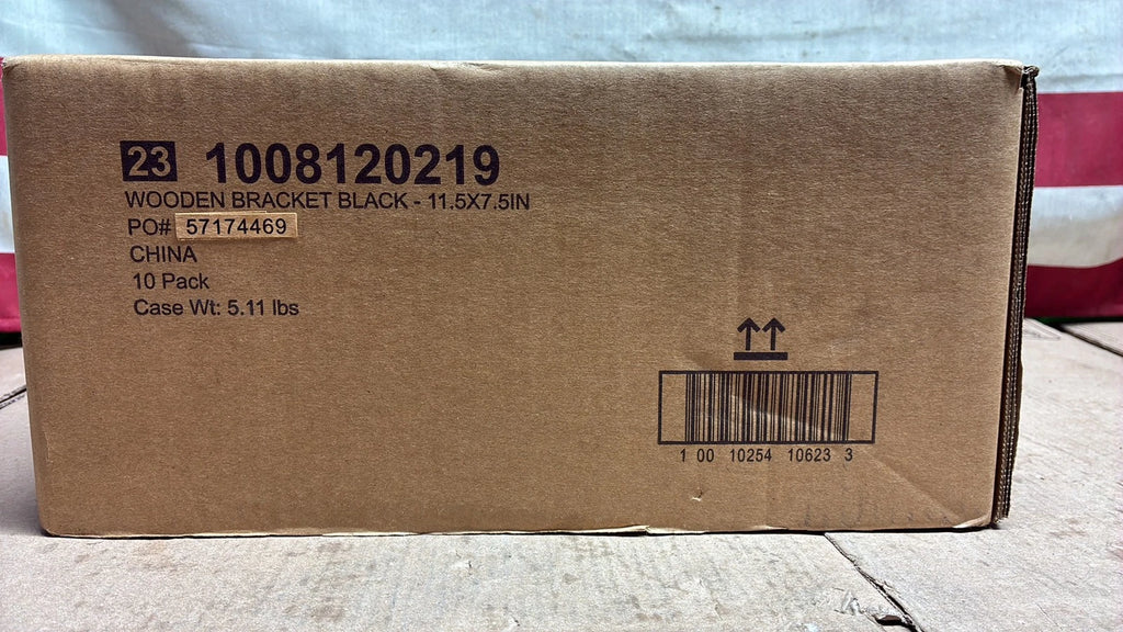 10-PK 7. 5in x 11. 5in Black Wooden Shelving Bracket NEW