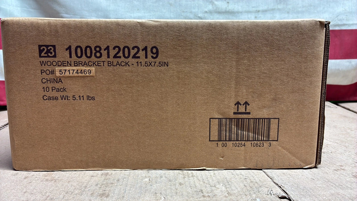 10-PK 7. 5in x 11. 5in Black Wooden Shelving Bracket NEW