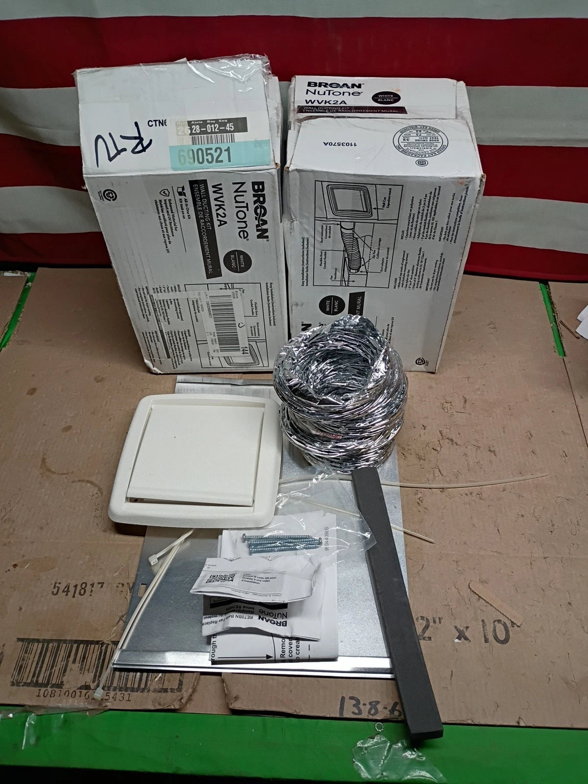 2PK Broan NuTone WVK2A Flexible Ducting Kit for Ventilation Fans Exhaust Fans,OB