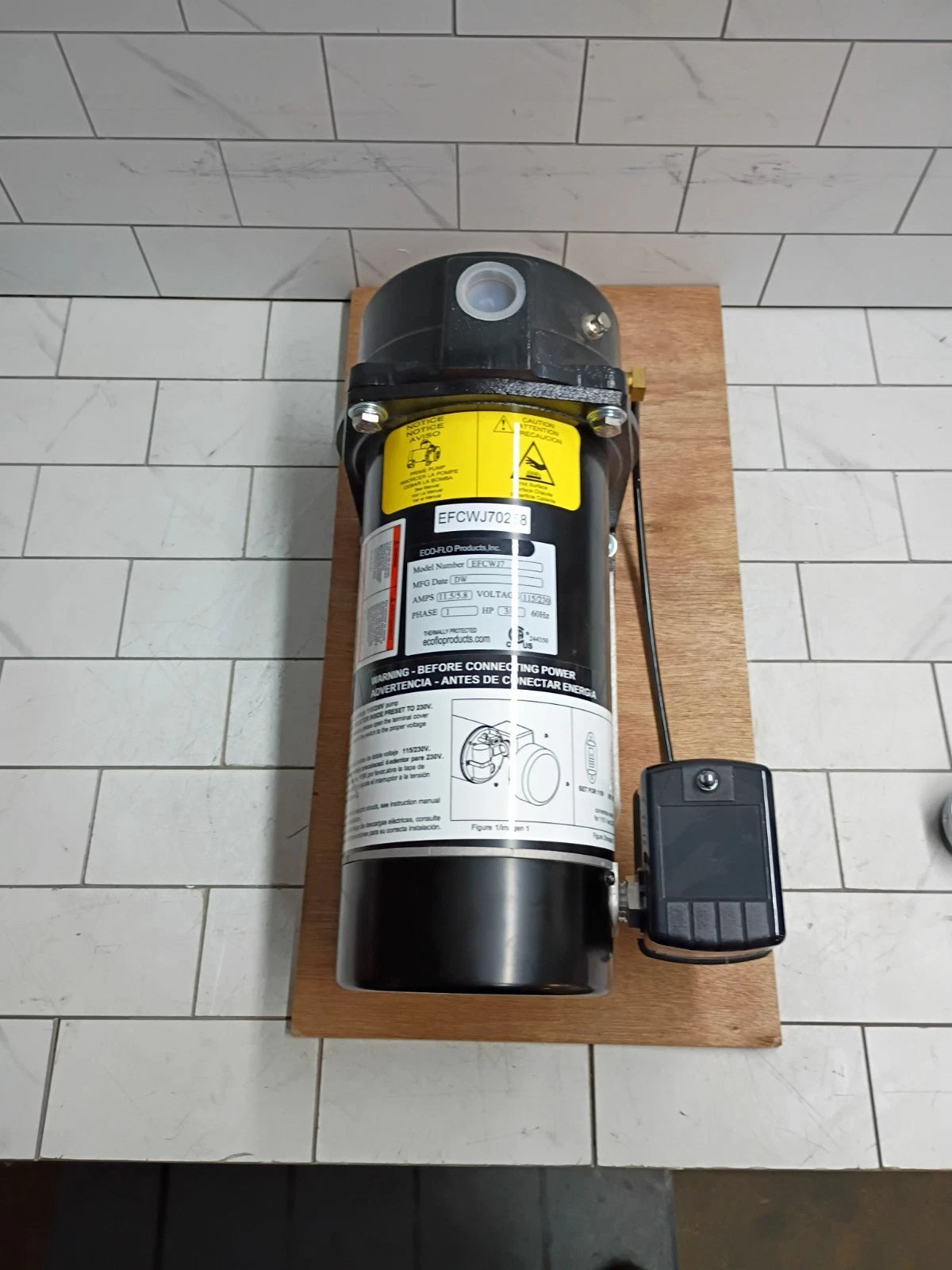 ECO FLO 3/4 HP 115/230V Convertible Deep Well Jet Pump EFCWJ7 FOR PARTS ONLY.
