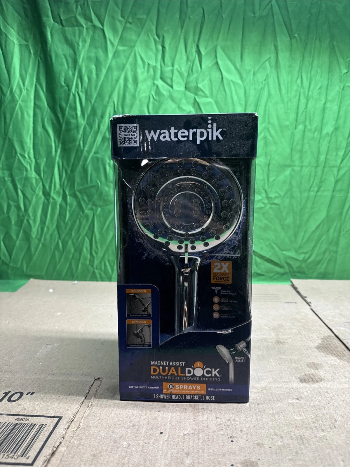 Waterpik 8-Spray Wall Mount Magnet Multi Height Handheld Shower Head 1.8 GPM