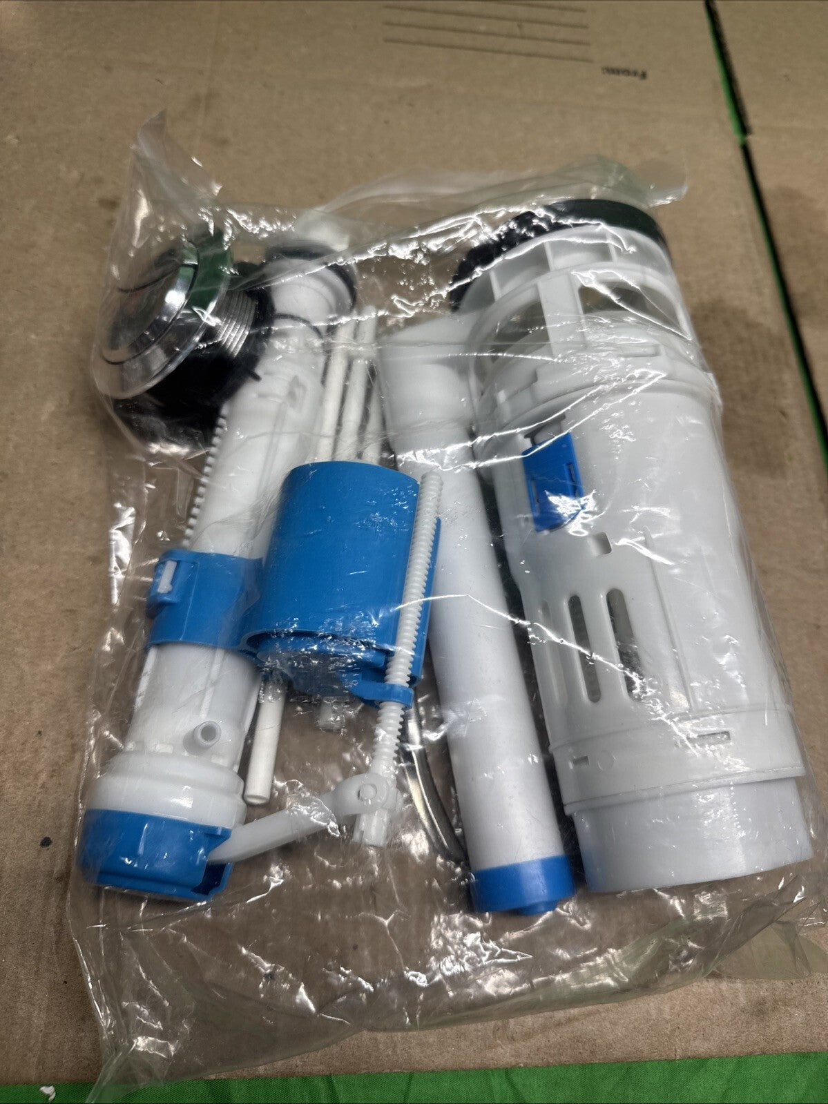Dual Flush Valve with Push Button, Toilet Flusher Replacement Kit Fill Valve