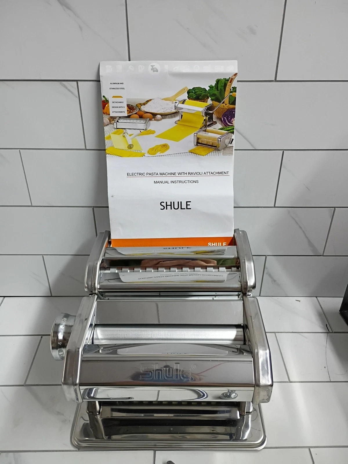 Shule Pasta Maker Stainless Steel Pasta Includes Roller Victorian Epicure New OB