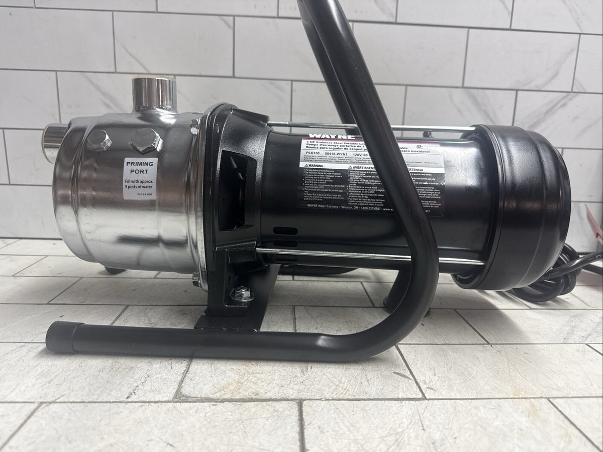 WAYNE PLS100 1 HP Portable Stainless Steel Lawn Irrigation Sprinkler Pump NOB