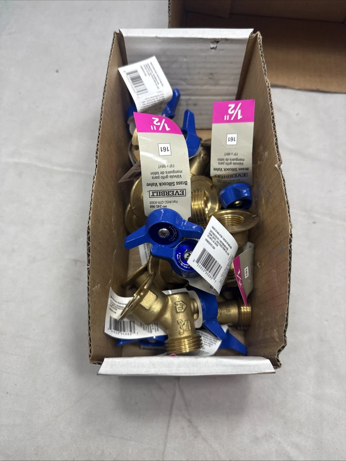 LOT OF 12 EVERBILT 1/2 in. Brass 1/4 Turn FPT x MHT Sillcock VSC-QTR-B3EB #161